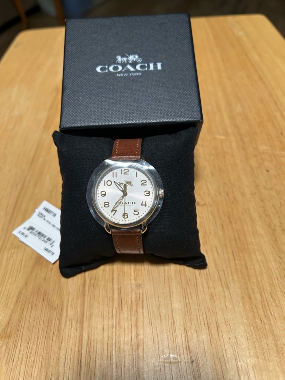 Coach Brown Leather Strap Watch with Silver-Tone Case